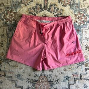 Lacoste Swim Trunks Pink Logo Beach Shorts Boating Outdoor Men's Size XL